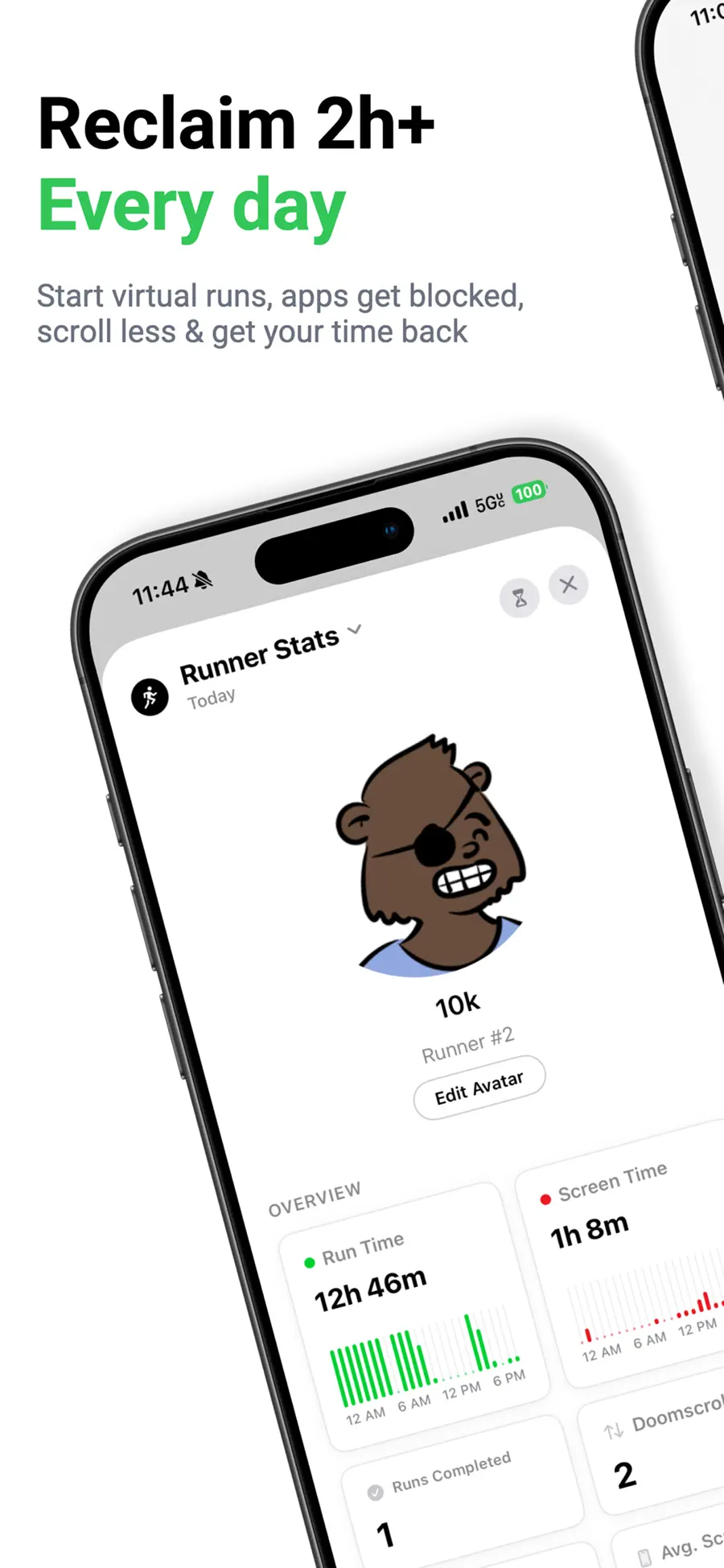 Laps App Store image showing focus and screen time statistics.